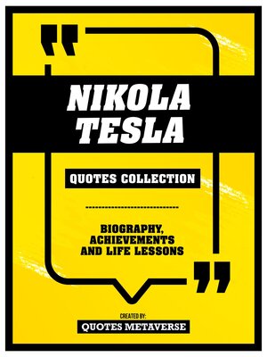 cover image of Nikola Tesla--Quotes Collection